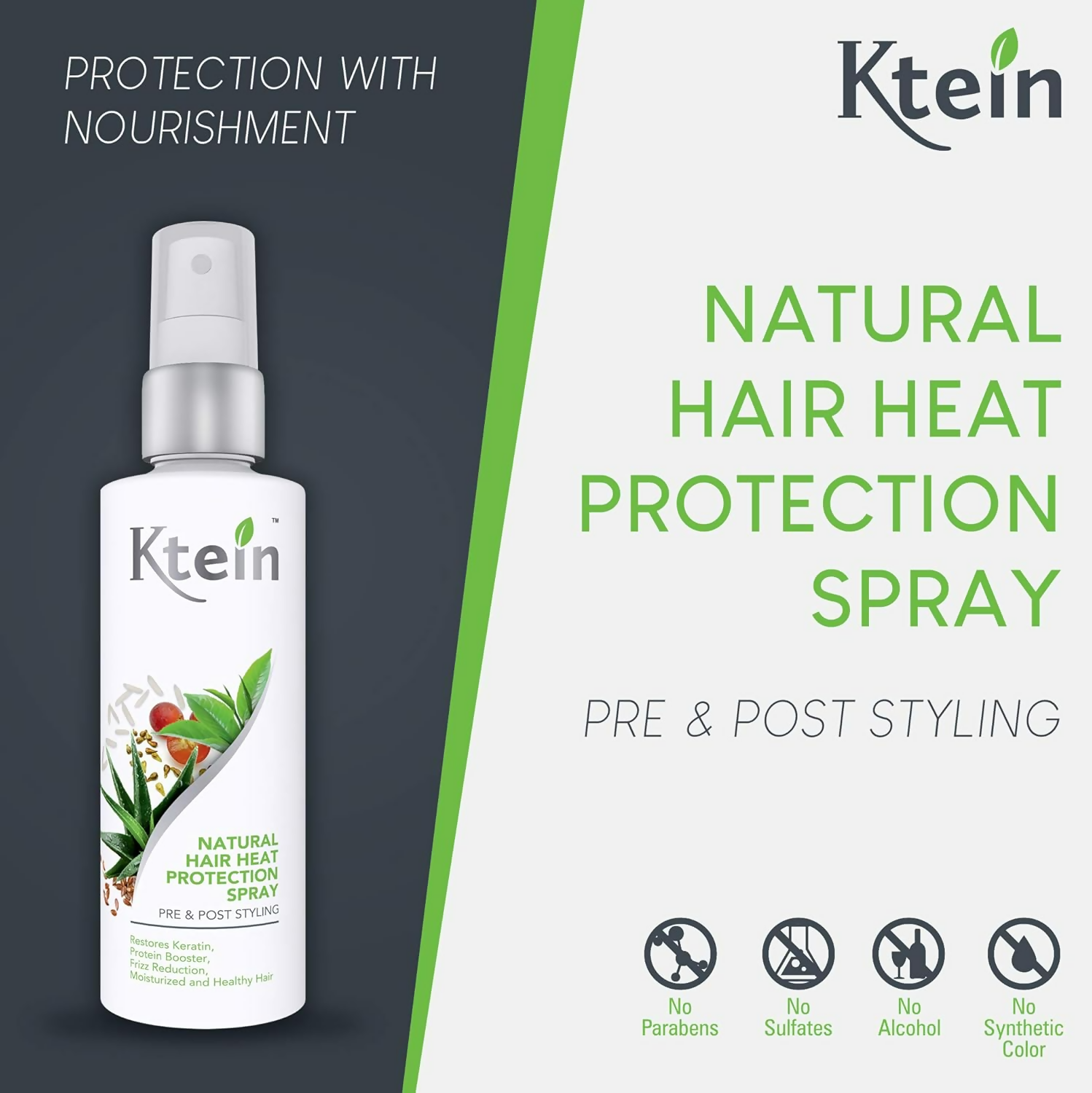 Ktein Natural Hair Heat Protection Spray - Distacart