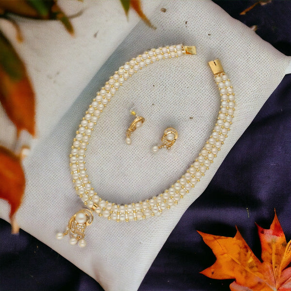 J Pearls Ehani 2 Lines Pearl Necklace - Distacart