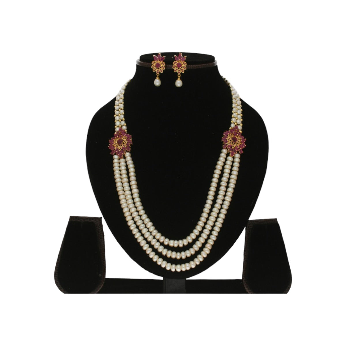 J Pearls Fani 3 Lines Pearl Necklace - Distacart