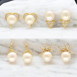 Thumbnail for J Pearls Zuri Pearl Earrings Pack 4 - Distacart