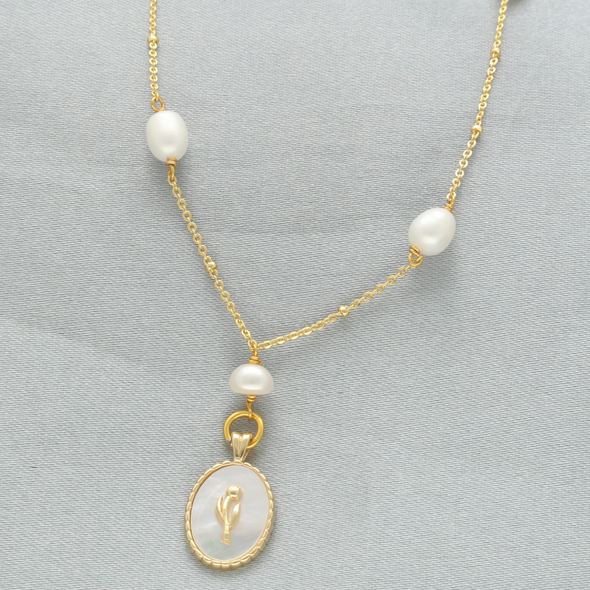 J Pearls Flower Oval Pearl Pendant Set - Distacart