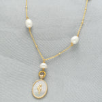 Thumbnail for J Pearls Flower Oval Pearl Pendant Set - Distacart
