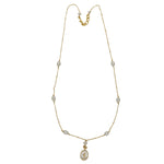 Thumbnail for J Pearls Flower Oval Pearl Pendant Set - Distacart