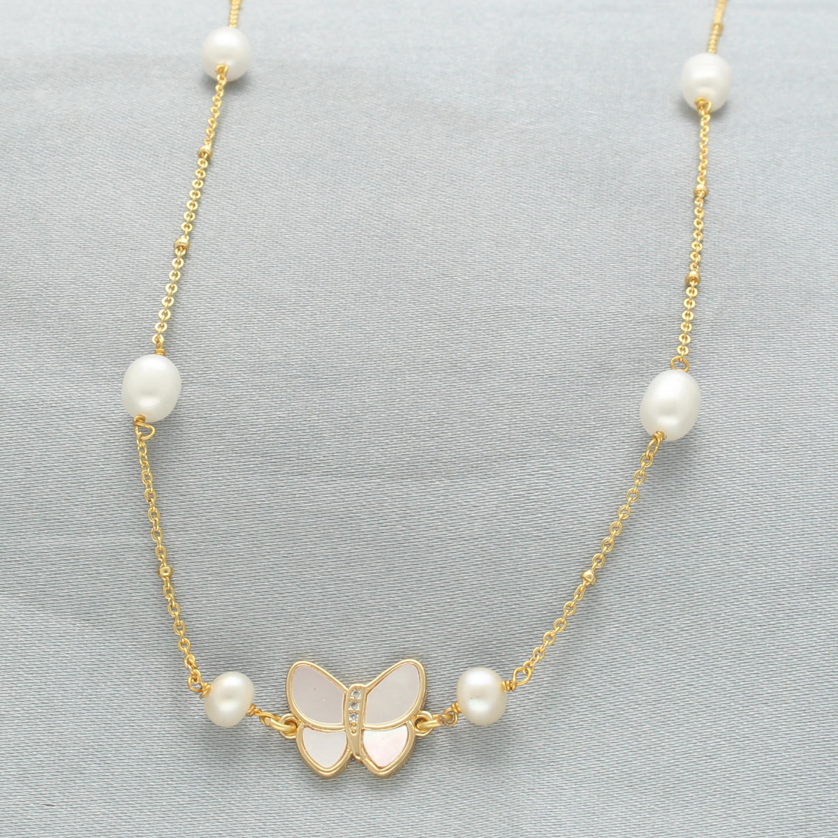 J Pearls ButterFly Pearl Pendant Set - Distacart
