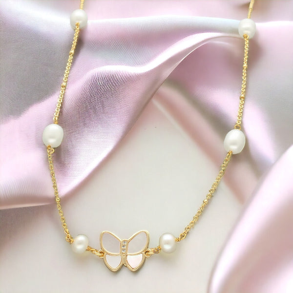 J Pearls ButterFly Pearl Pendant Set - Distacart