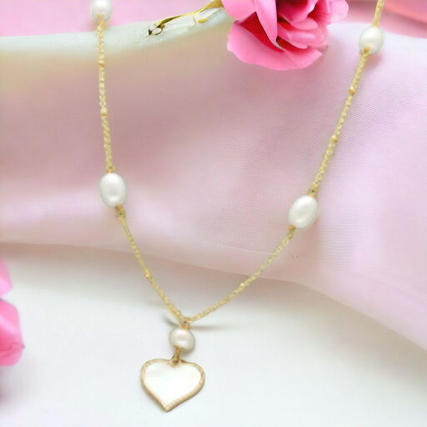 J Pearls Heart Pearl Pendant Set - Distacart