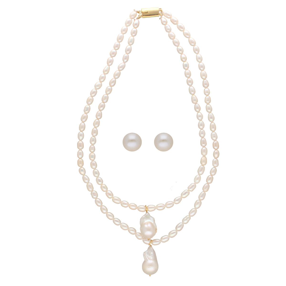 J Pearls Oeshi 2 Lines Oval Pearl Necklaces - Distacart