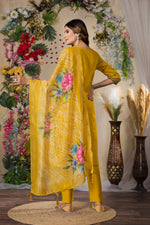 Thumbnail for Lorenvalley Fashion Mustrad Roman Silk Multi Embroidery Thread With Hand Work Kurta Pant Dupatta