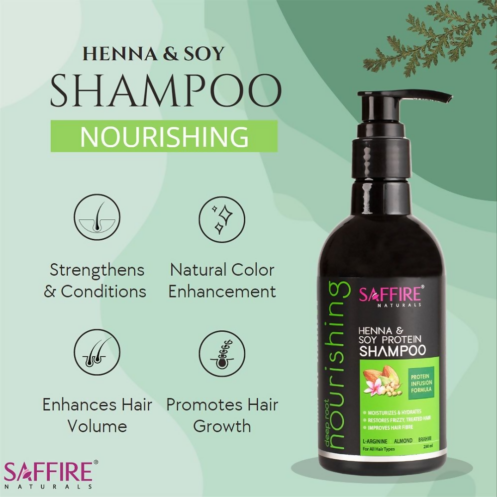 Saffire Naturals Henna & Soy Protein Deep Root Nourishing Shampoo - Distacart