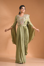 Thumbnail for Morchari Co Ord Set With Dupatta Hand Embroidery - Purple - Distacart