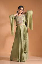 Thumbnail for Morchari Co Ord Set With Dupatta Hand Embroidery - Purple - Distacart