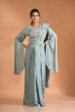 Thumbnail for Morchari Co Ord Set With Dupatta Hand Embroidery - Blue - Distacart