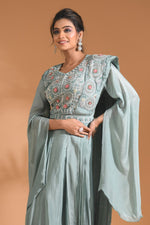 Thumbnail for Morchari Co Ord Set With Dupatta Hand Embroidery - Blue - Distacart