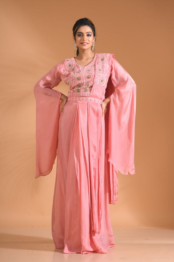 Morchari Co Ord Set With Dupatta Hand Embroidery - Green - Distacart