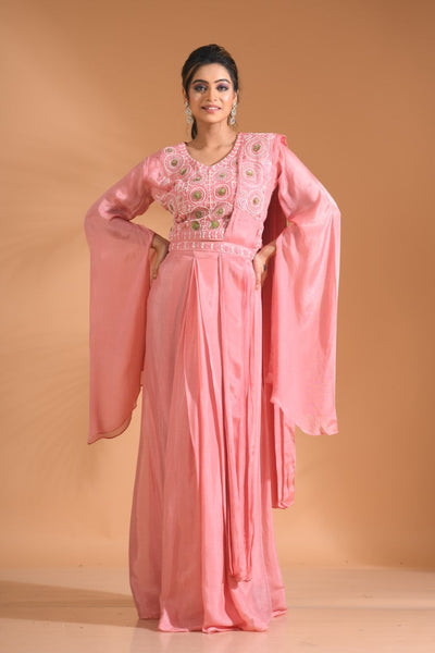 Morchari Co Ord Set With Dupatta Hand Embroidery - Green - Distacart