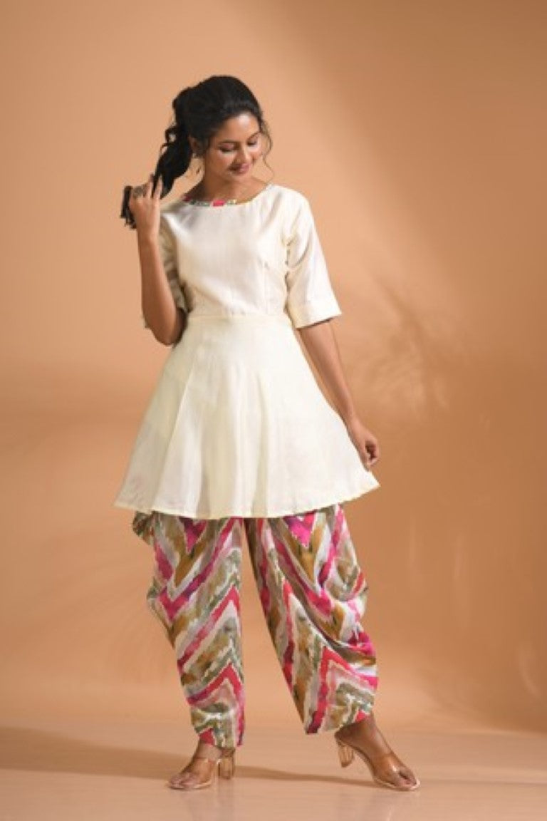 Morchari Patiala Salwar Top - Multicolour - Distacart