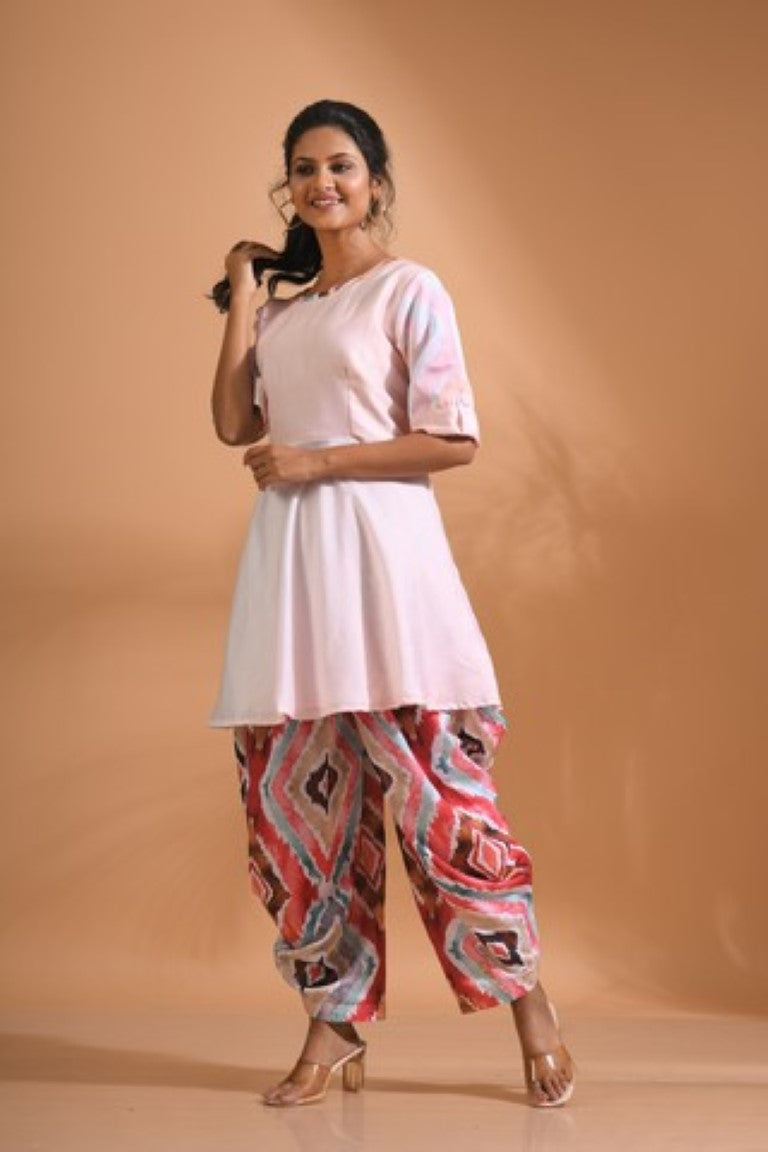 Morchari Patiala Salwar Top - Pink - Distacart