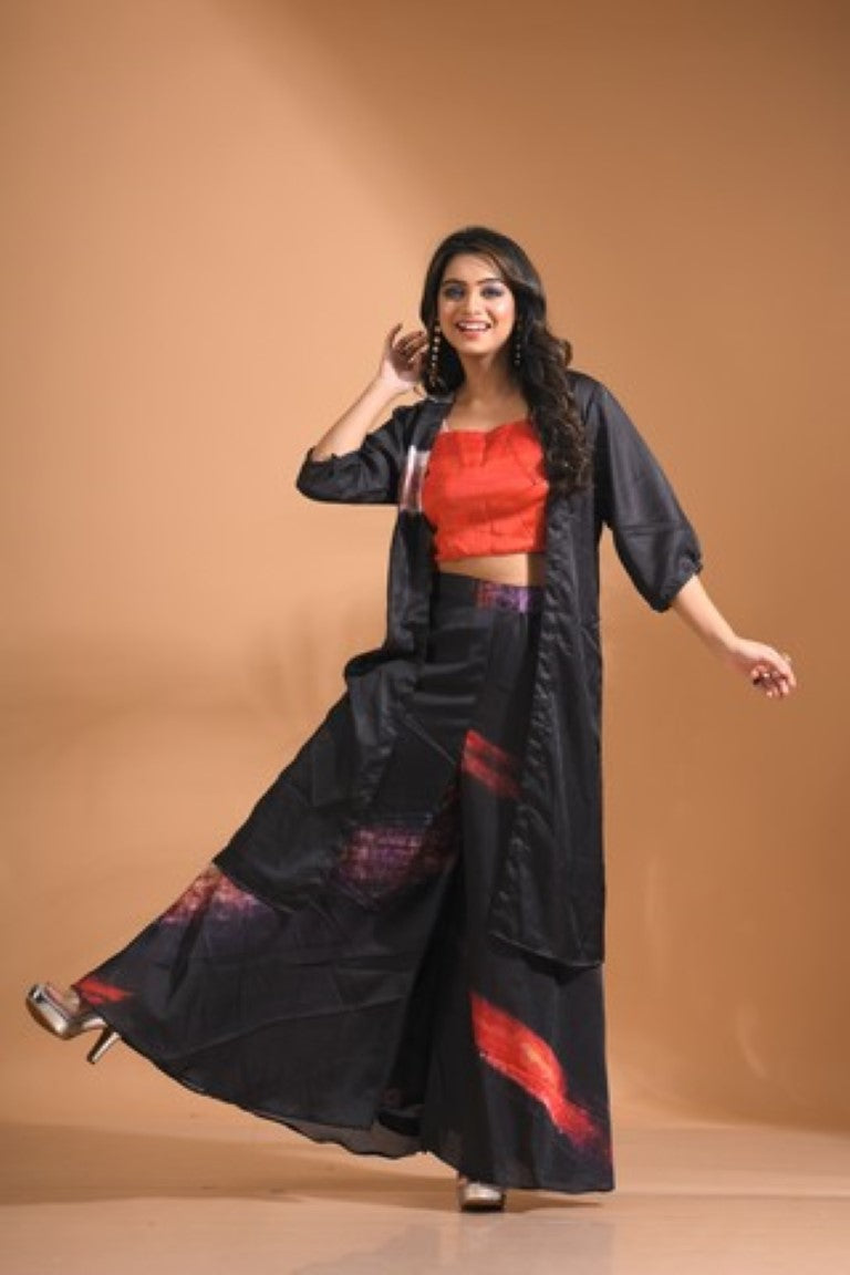 Morchari Palazzo Set Hand Embroidery - Multi - Distacart