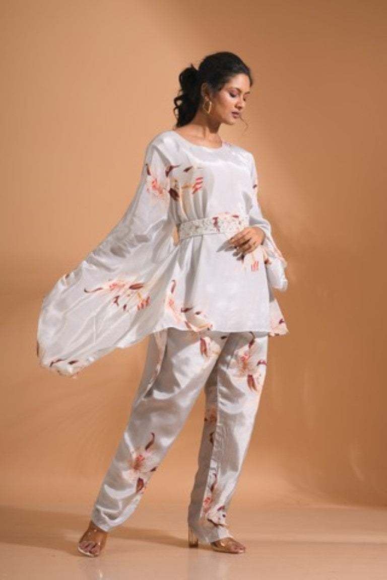 Morchari Kaftan Set With Hand Embroidery - Multicolour - Distacart