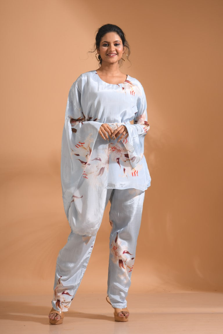 Morchari Kaftan Set With Hand Embroidery - Multicolour - Distacart