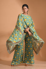 Thumbnail for Morchari Kaftan Set With Hand Embroidery - Green - Distacart