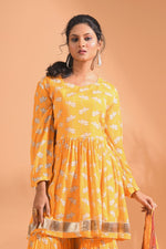 Thumbnail for Morchari Sharara Top Set With Dupatta - Yellow - Distacart