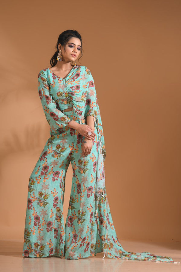 Morchari Top And Pant - Light Green - Distacart