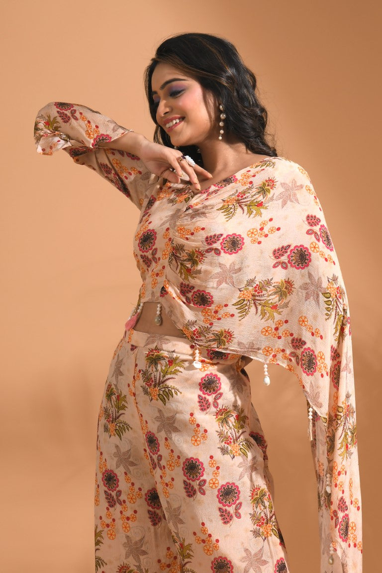 Morchari Top And Pant - Cream - Distacart