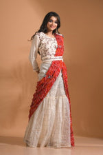 Thumbnail for Morchari Sharara Set Attached With Dupatta With Hand Embroidery - Cream - Distacart