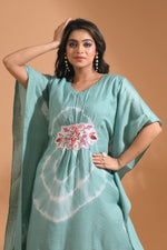 Thumbnail for Morchari Kaftan Set With Embroidery - Light Green - Distacart