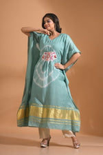 Thumbnail for Morchari Kaftan Set With Embroidery - Light Green - Distacart
