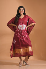 Thumbnail for Morchari Kaftan Set With Embroidery - Maroon - Distacart