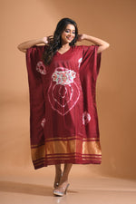 Thumbnail for Morchari Kaftan Set With Embroidery - Maroon - Distacart