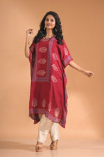 Thumbnail for Morchari Co Ord Set With Hand Embroidery - Maroon - Distacart