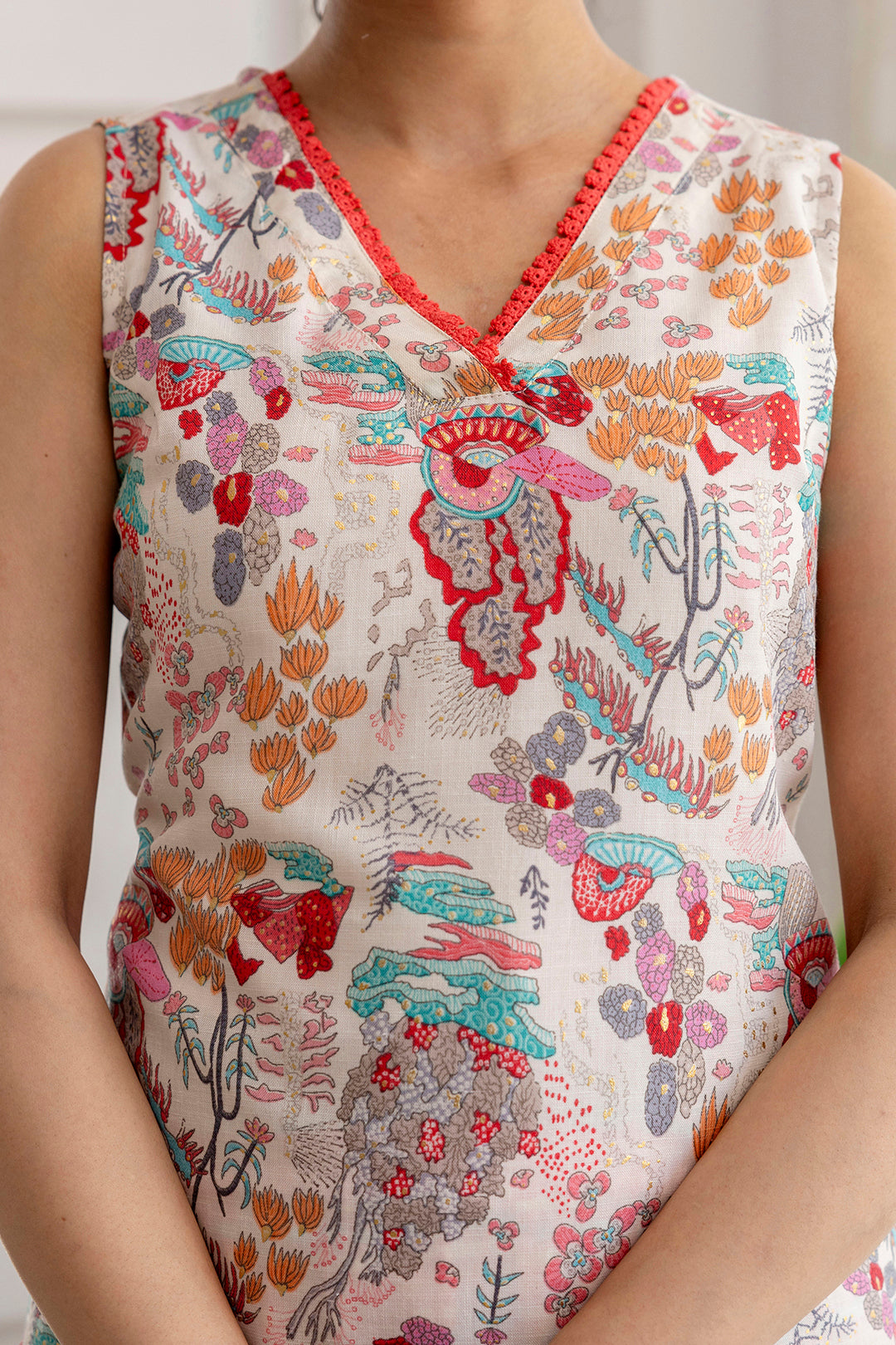 Women Off White Printed Straight Kurta With Trouser And Dupatta - Rasiya
