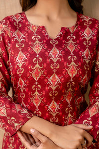 Thumbnail for Women Maroon Printed Straight Kurta - Rasiya
