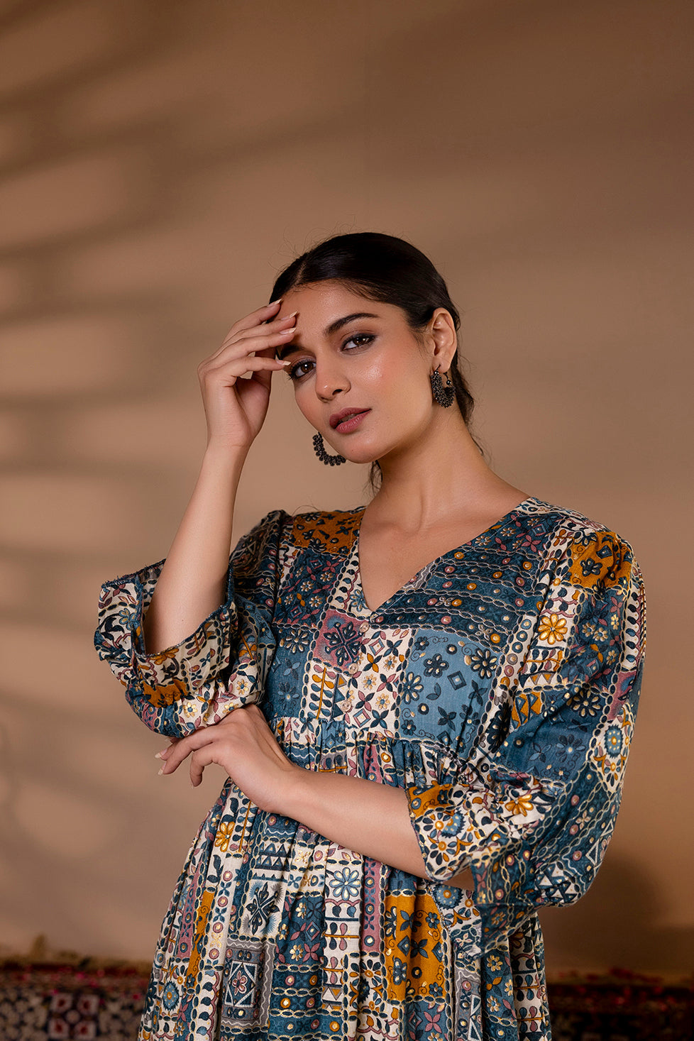 Women Multi Ethnic Printed Flared Dress - Rasiya