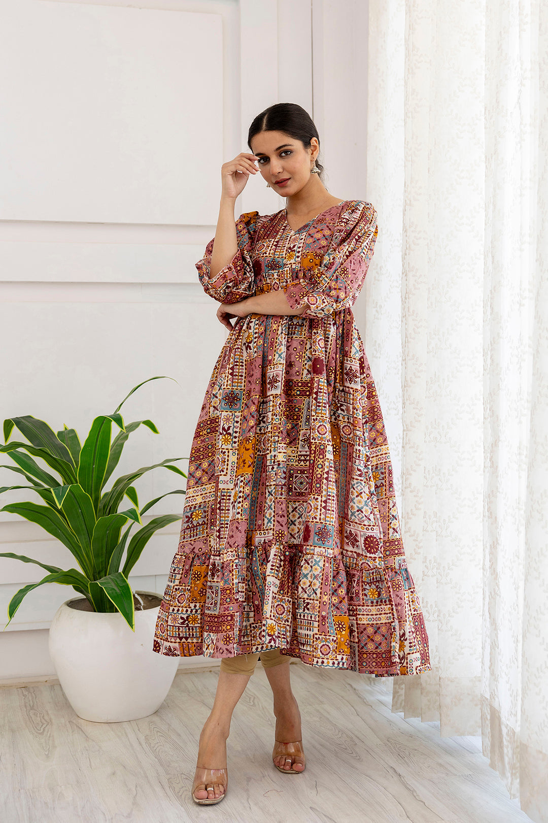 Women Multi Ethnic Printed Flared Dress - Rasiya