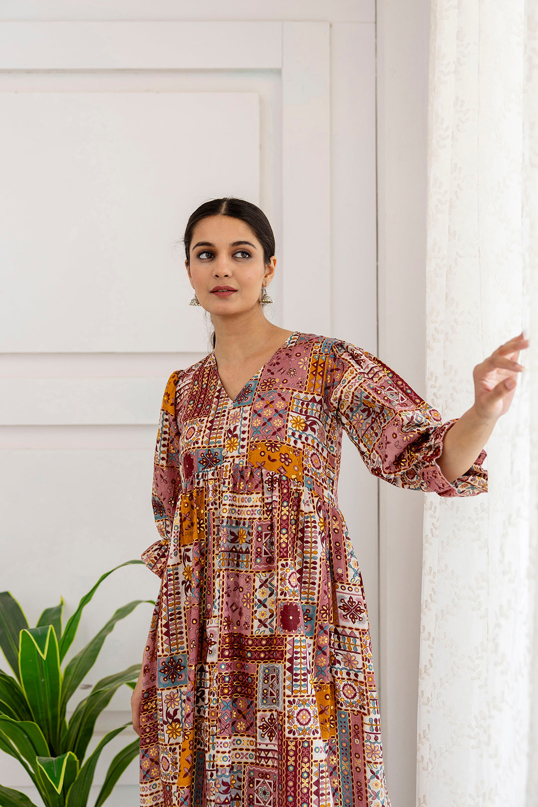 Women Multi Ethnic Printed Flared Dress - Rasiya