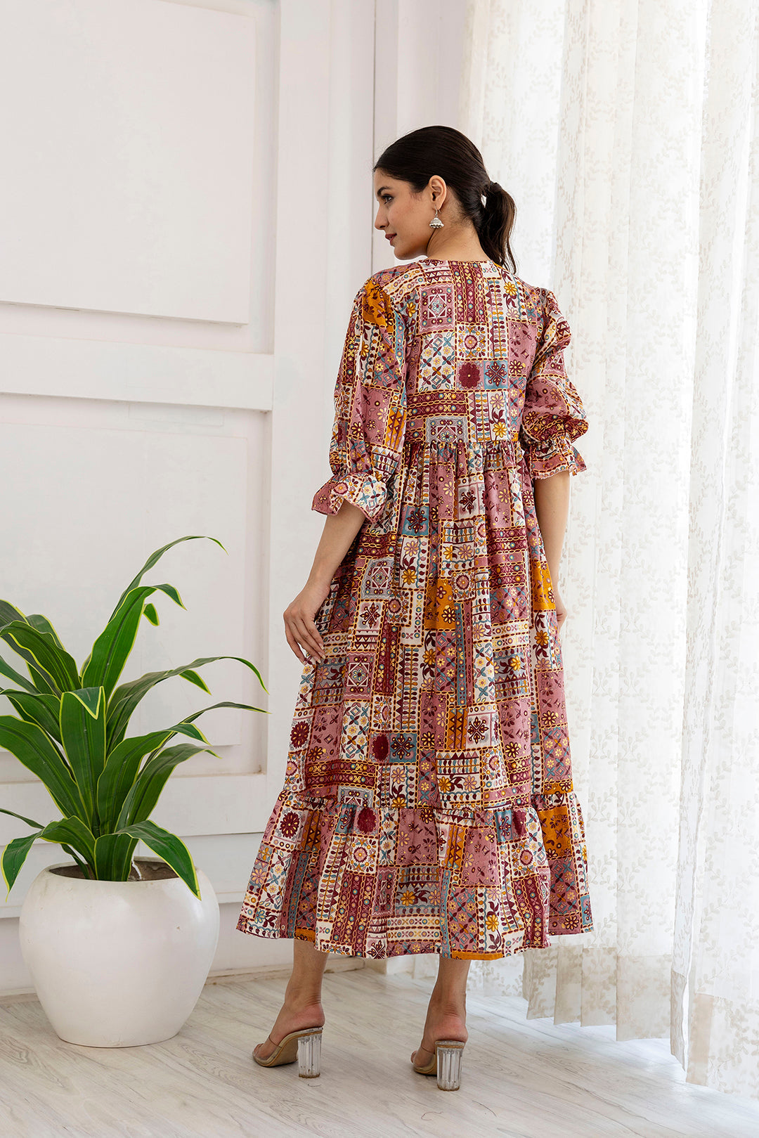 Women Multi Ethnic Printed Flared Dress - Rasiya