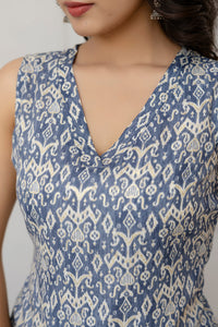 Thumbnail for Women Grey Color Printed Straight Kurta With Trouser - Rasiya