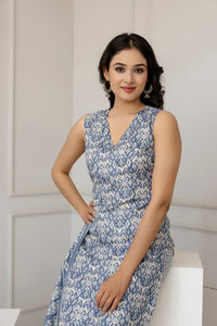 Thumbnail for Women Grey Color Printed Straight Kurta With Trouser - Rasiya