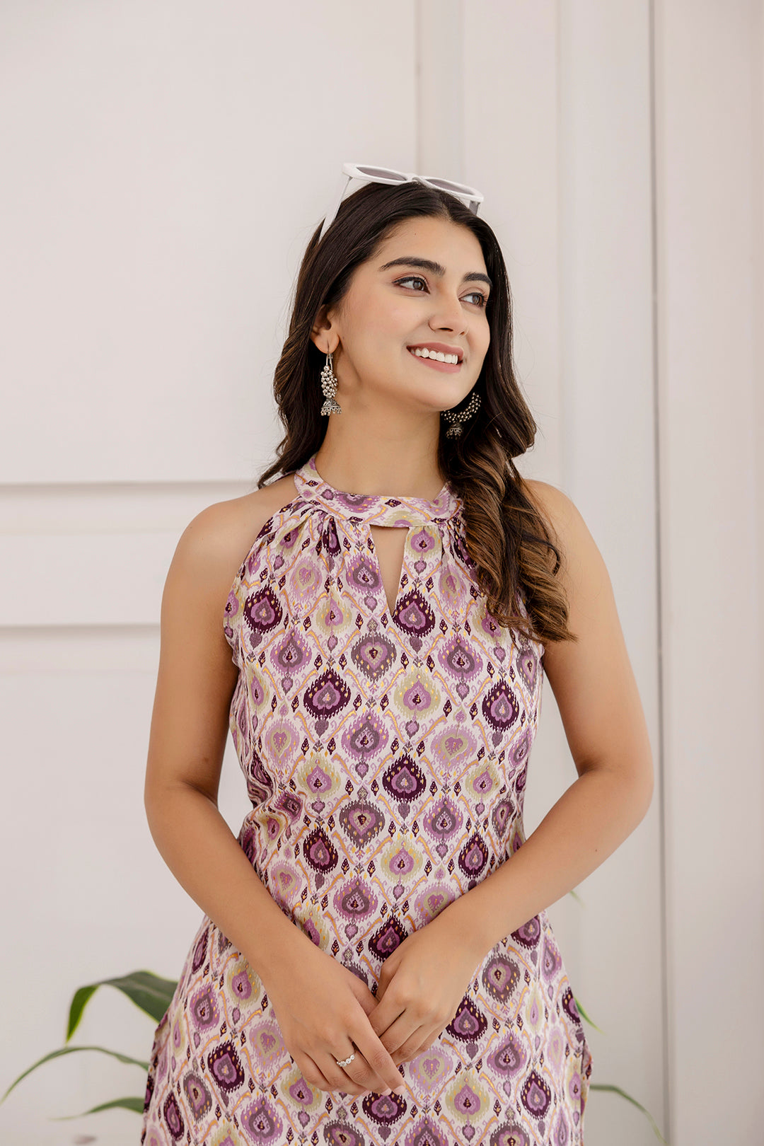Women Multi Printed Straight Halter Neck Kurta - Rasiya