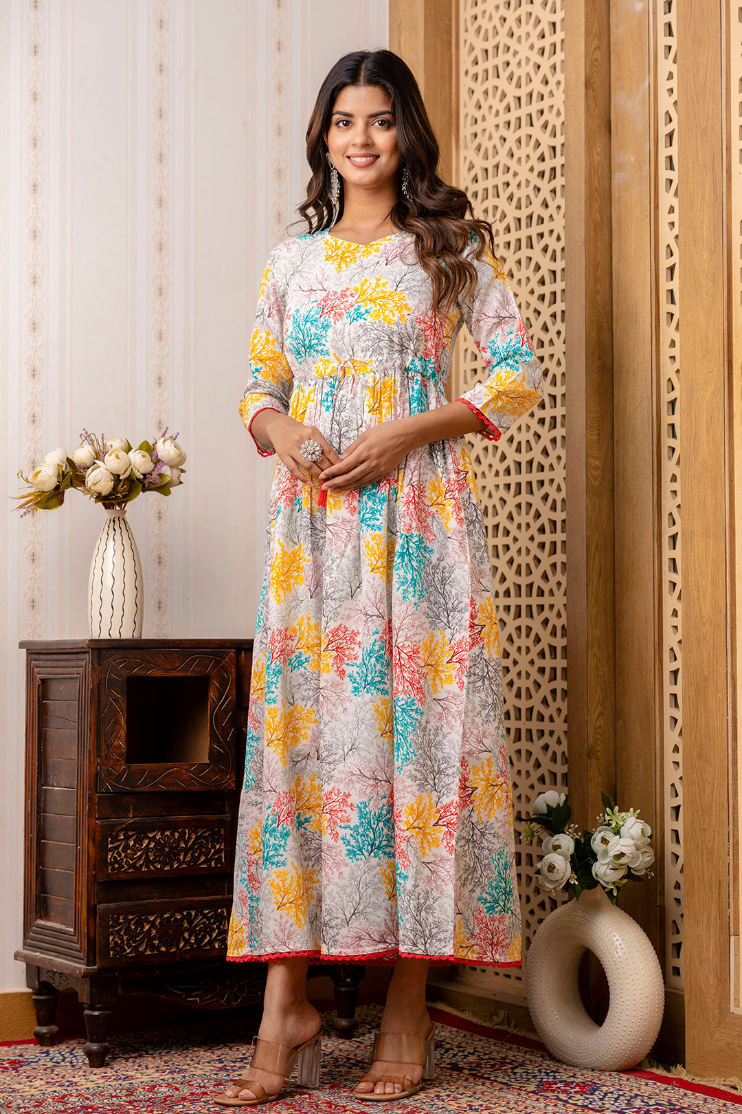 Women Multi Ethnic Printed Flared Dress - Rasiya