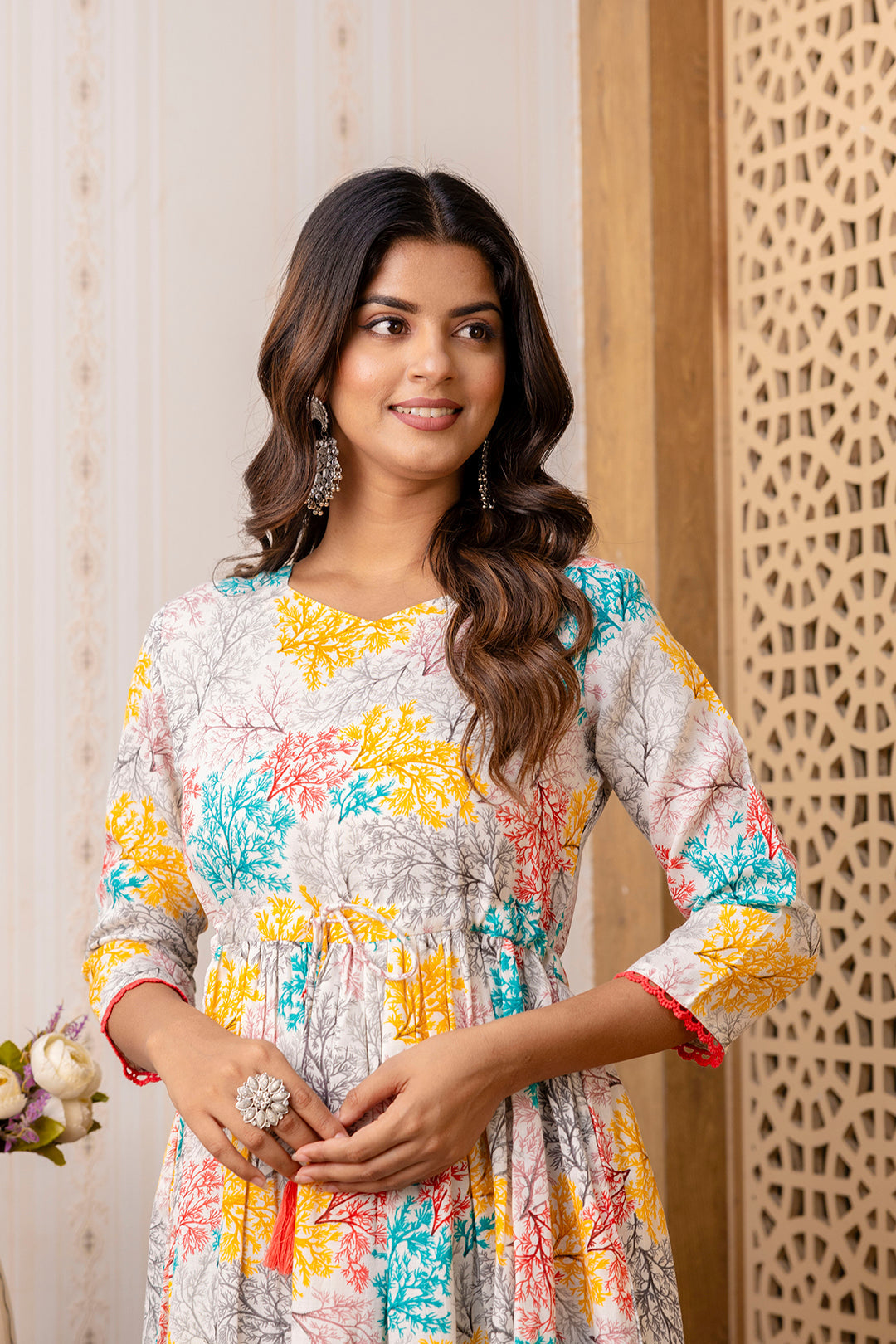 Women Multi Ethnic Printed Flared Dress - Rasiya