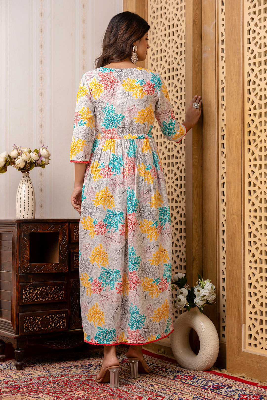Women Multi Ethnic Printed Flared Dress - Rasiya