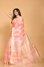 Thumbnail for Morchari Kota Tissue Zari Embroidery Saree - Red - Distacart