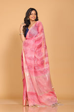 Thumbnail for Morchari Kota Tissue Zari Embroidery Saree - Pink - Distacart