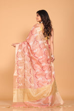 Thumbnail for Morchari Kota Zari Embroidery Saree - Pink - Distacart