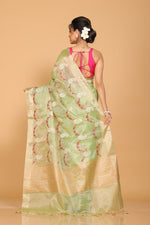 Thumbnail for Morchari Kota Zari Embroidery Saree - Green - Distacart